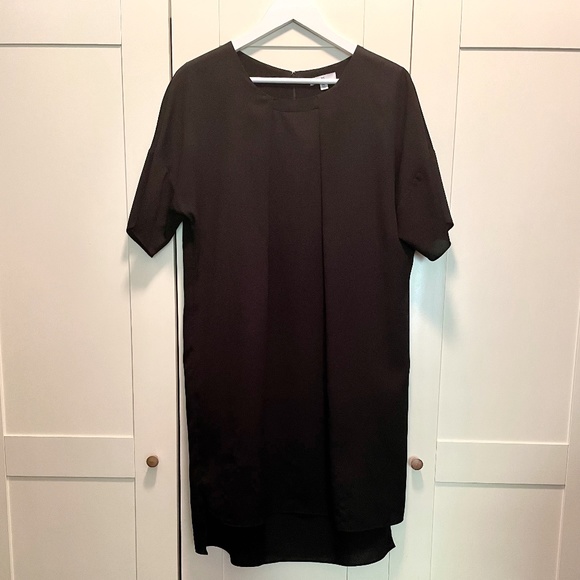 Halston Black Short Sleeved Shift Dress Size L - Picture 1 of 5